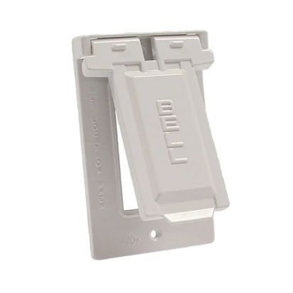 Hubbell BELL Rayntite 5103-1 GFCI Weatherproof Flip Cover, 2-13/16 in L x 4-9/16 in W x 51/64 to 4-1/2 in D, Die Cast Aluminum