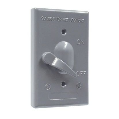 Hubbell BELL 5121-0 1-Pole Weatherproof Lever Switch Cover, 2-53/64 in L x 39/64 in W x 4-39/64 in D, Die Cast Aluminum