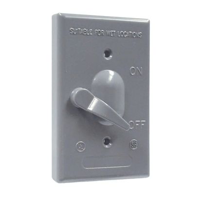 Hubbell BELL® 5121-0 1-Pole Weatherproof Lever Switch Cover, 2-53/64 in L x 39/64 in W x 4-39/64 in D, Die Cast Aluminum