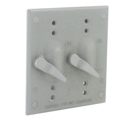 Hubbell BELL 5124-0 Weatherproof Lever Switch Cover, 4-17/32 in L x 4-17/32 in W, Die Cast Aluminum