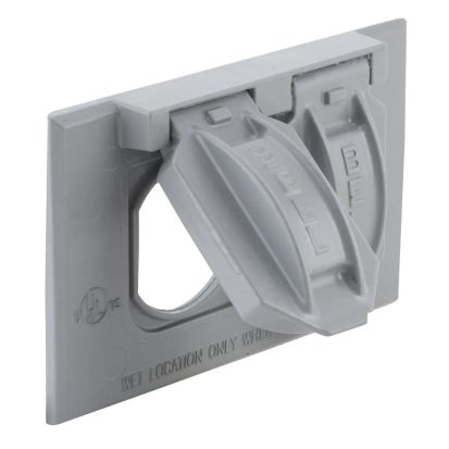 Hubbell BELL 5180-0 Weatherproof Outlet Box Cover, 2.813 in L x 4.563 in W x 1 in D, Duplex Receptacle, Rugged Metal