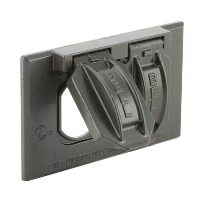 Hubbell BELL 5180-2 Weatherproof Flip Cover, 4-9/16 in L x 1 in W x 2-13/16 in D, Die Cast Aluminum