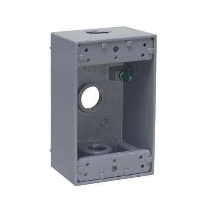 Hubbell BELL 5320-0 Weatherproof Outlet Box With Lugs, Die Cast Aluminum, 18.3 cu-in Capacity, 1 Gang, 3 Outlets, 4-1/2 in H x 2-3/4 in W x 2 in D