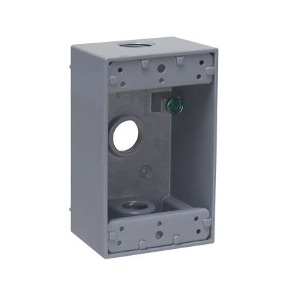 Hubbell BELL® 5320-0 Weatherproof Outlet Box With Lugs, Die Cast Aluminum, 18.3 cu-in Capacity, 1 Gang, 3 Outlets, 4-1/2 in H x 2-3/4 in W x 2 in D