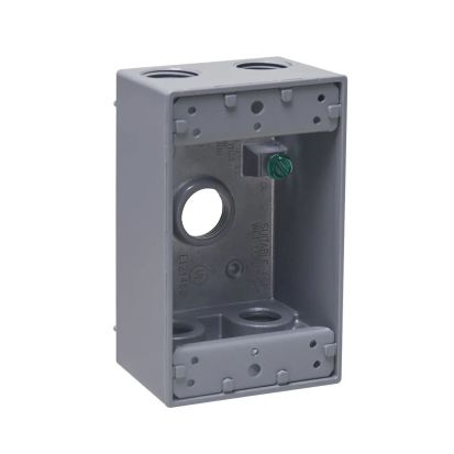 Hubbell BELL 5322-0 Weatherproof Outlet Box With Lug, Die Cast Aluminum, 18.3 cu-in, 1 Gang, 5 Outlets
