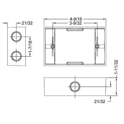 Hubbell BELL® 5400-0 Weatherproof Extension Adapter With Lug, 1 Gang, 4-9/16 in L x 3-1/2 in W x 1-1/2 in D, Die Cast Aluminum