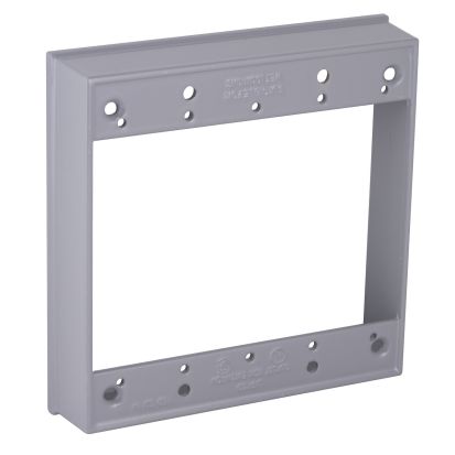 Hubbell BELL 5407-0 Weatherproof Extension Ring, 2 Gangs, 4-21/32 in L x 4-21/32 in W x 1-1/32 in D, Die Cast Aluminum
