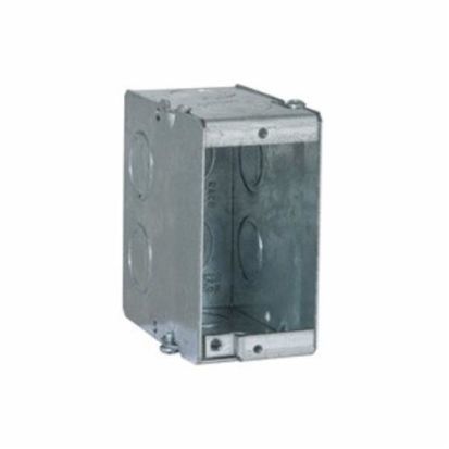 Hubbell RACO 689 Gangable Masonry Box, Steel, 22.5 cu-in, 1 Gang, 1 Outlet, 11 Knockouts