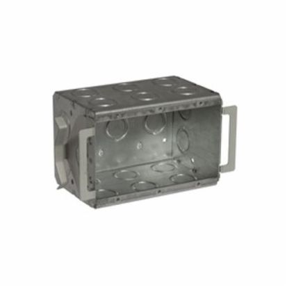 RACO® Block-Loc® 697B Non-Gangable Masonry Box, Steel, 67.3 cu-in, 3 Gangs, 3 Outlets, 19 Knockouts