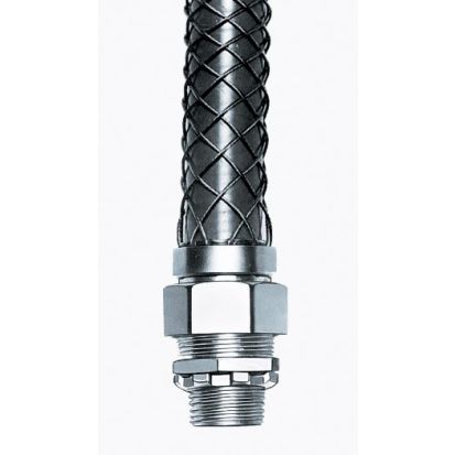 Hubbell Wiring Device-Kellems 07406013 Insulated Straight Conduit Connector With Mesh Grip, 3/4 in MNPT Trade, Steel