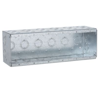 RACO® 965 Non-Gangable Masonry Box, Steel, 134.8 cu-in, 6 Gangs, 6 Outlets, 46 Knockouts