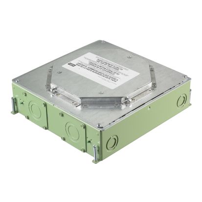Hubbell Wiring Device-Kellems SystemOne™ CFB4G30RCR Corrosion Resistant On-Grade Floor Box, Steel, 32.5 cu-in Capacity, 4 Gangs, 8 Knockouts, 12.08 in L x 11.2 in W x 3.75 in H