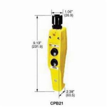 Hubbell Wiring Device-Kellems CPB21 Compact Non-Metallic Pendant Pushbutton Station, 250 VAC, 3 A, 2NO, 2 Operators, NEMA 4X