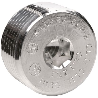 Hubbell Killark® CUP-1 Recessed Conduit Plug, 1/2 in, For Use With: Rigid Conduit, Aluminum, Natural