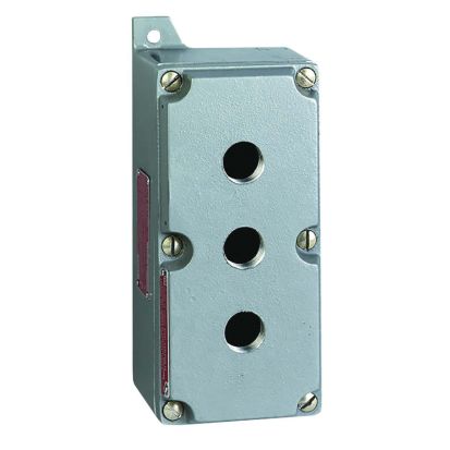 Hubbell Killark GCS-16 3-Hole Control Station Operator Body, For Use With Style 1 Control Stations and G-Series Custom Control Panel Operators, Aluminum, Gray