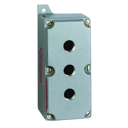 Hubbell Killark GCS-16 3-Hole Control Station Operator Body, For Use With Style 1 Control Stations and G-Series Custom Control Panel Operators, Aluminum, Gray