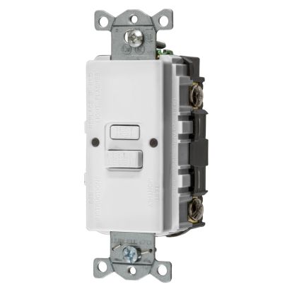 Hubbell Wiring Device-Kellems AUTOGUARD Style Line GFBFST20W Blank Face Heavy Duty Standard Self Test GFCI Receptacle, 125 VAC, 20 A, 2 Poles, 3 Wires, White