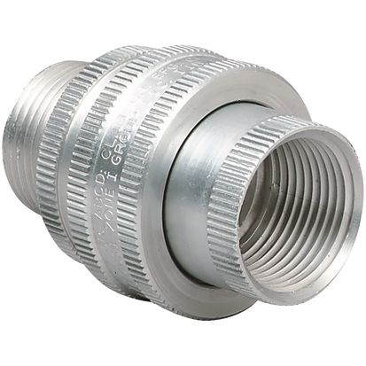 Hubbell Killark GUM-2 Male to Female Conduit Union, 3/4 in, Aluminum, Natural