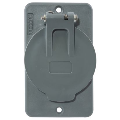 Hubbell Wiring Device-Kellems HBL3058 Cover Plate, POB, 1.56" OPNG, W/Flip Lids