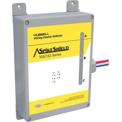 Wiring Device-Kellems HBL3P105NM SpikeShield SPD Block, Electrical Ratings: 120/240 V AC, 1 Poles, 105 kA Short Circuit, 1 ph Phase