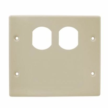 Hubbell Wiring Device-Kellems HBL4747BXIV 2-Gang 1-Duplex Opening 1-Blank Standard Cover Plate, For Use With HBL4750 Series Metal Raceway, Roll Formed Steel, Ivory