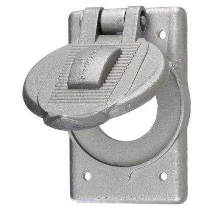 Hubbell Wiring Device-Kellems HBL7420 Weatherproof Electrical Box Cover, 4-9/16 in L x 2-27/32 in W x 1-3/32 in D, Receptacle/Switch Cover, Cast Aluminum