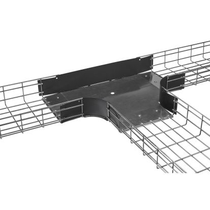 Hubbell Wiring Device-Kellems HBTT0412 Pre-Formed Standard Tray Tee, 12 in W Tray, 4 in H, Steel