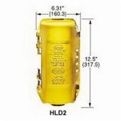 Hubbell Wiring Device-Kellems PLUGOUT® HLD2 Large Lockout Device, For Use With 20, 30 and 60 A Metallic and Non-Metallic Pin and Sleeve, Hubbellock® and 50 A Twist-Lock® plugs, 4 Padlocks, 3/8 in Dia Max Padlock Shackle, Polypropylene, Yellow_Flyer