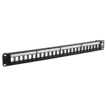 Hubbell Wiring Device-Kellems HPJ24 1-Rack Flat Unloaded Jack Panel, 24 Ports, 6A/6/5e