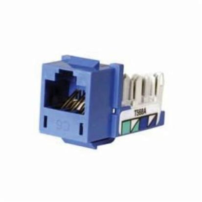 Hubbell Wiring Device-Kellems XCELERATOR™ NEXTSPEED HXJ6B Standard Universal Modular Jack, Cat 6 Module, Keystone Mount, 1 Port, Thermoplastic, Blue