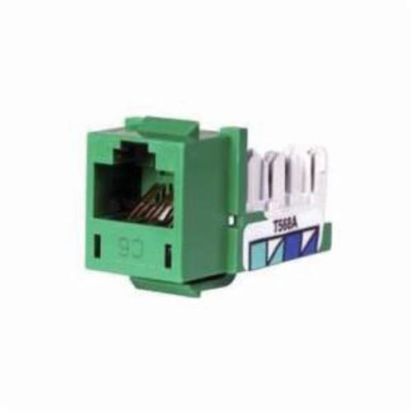 Hubbell Wiring Device-Kellems XCELERATOR™ NEXTSPEED HXJ6GN Standard Universal Modular Jack, Cat 6 Module, Keystone Mount, 1 Port, Thermoplastic, Green