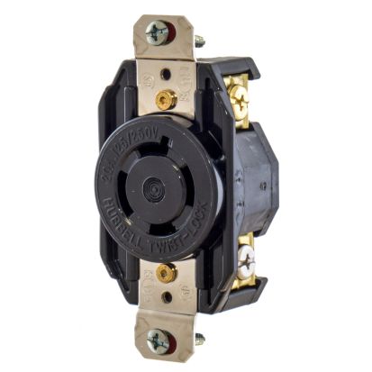 Hubbell Wiring Device-Kellems Select Spec™ Twist-Lock L1620R 3-Phase Heavy Duty Grounding Single Standard Locking Receptacle, 480 VAC, 20 A, 3 Poles, 4 Wires, Black