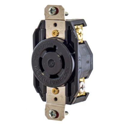 Hubbell Wiring Device-Kellems Select Spec™ Twist-Lock® L1620R 3-Phase Heavy Duty Grounding Single Standard Locking Receptacle, 480 VAC, 20 A, 3 Poles, 4 Wires, Black