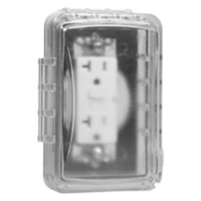 Hubbell TAYMAC MM110C Flat Weatherproof Flip Cover, 5.61 in L x 3.81 in W x 1.55 in D, Blank Cover, Polycarbonate