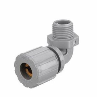 Hubbell Wiring Device-Kellems NHC1020CR 90 deg Form 2 Standard Duty Cord Connector, 1/2 in NPT Trade, 1 Conductor, 0.13 to 0.19 in Cable Openings, Nylon, Smooth