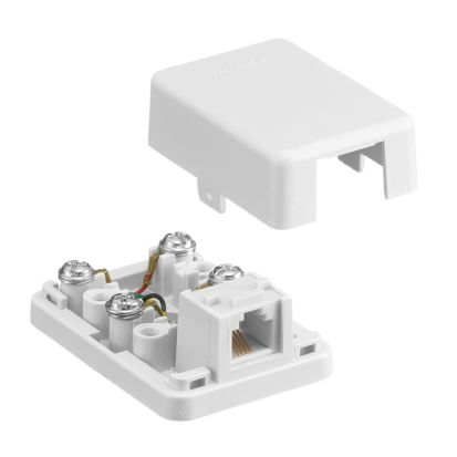 Hubbell Wiring Device-Kellems netSELECT® NS760W 6-Position 4-Conductor Telephone Jack, Surface Mount, White