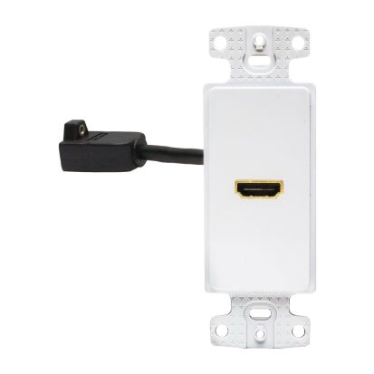 Hubbell Wiring Device-Kellems iSTATION™ NS801W Standard HDMI Decorator Frame With HDMI Female to Female, 1 Gang, 4.19 in L x 1.45 in W, Thermoplastic, Snap-Fit/Snap-On Mount