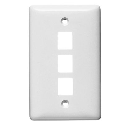 Hubbell Wiring Device-Kellems NSP13W PLATE, WALL,LABEL-LESS,1-G,3-PORT,WH