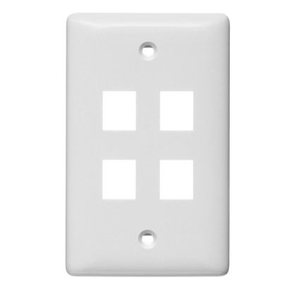 Hubbell Wiring Device-Kellems NSP14W PLATE, WALL,LABEL-LESS,1-G,4-PORT,WH