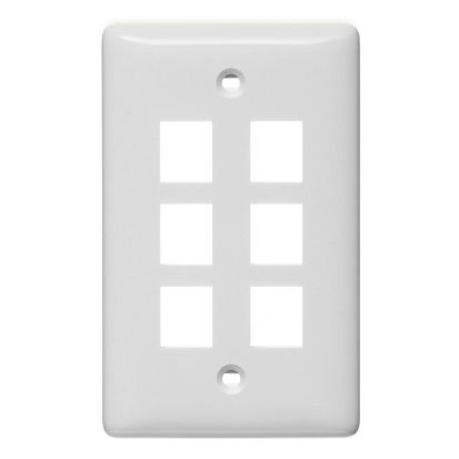 Hubbell Wiring Device-Kellems NSP16W PLATE, WALL,LABEL-LESS,1-G,6-PORT,WH