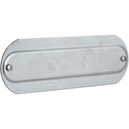 Hubbell Killark OL-20 Stamped Conduit Body Cover, 3/4 in Hub, For Use With O Series/Duraloy 5 Fitting, Aluminum, Natural
