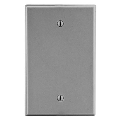 Hubbell Wiring Device-Kellems P13GY Non-Metallic Standard Blank Wall Plate with Pre-Inserted Captive Screw