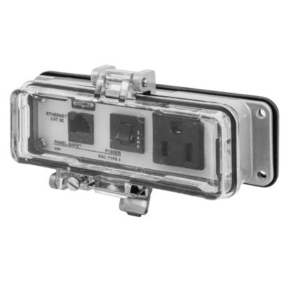 Hubbell Wiring Device-Kellems Panel-Safe P155EB Plug-In Standard Signal and Control Combination Outlet, Receptacle Outlet, Threaded Mount, NEMA 12/4/4X Configuration