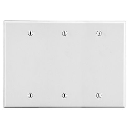 Hubbell Wiring Device-Kellems P33W Wallplate, 3-Gang, 3 Box Mount Blank, White
