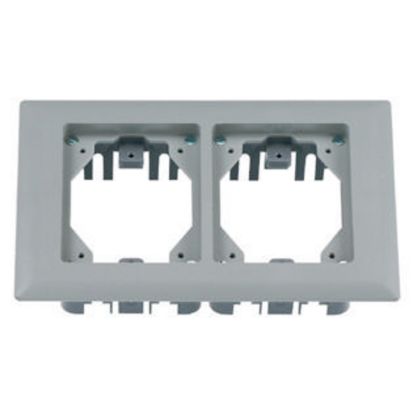 Hubbell Wiring Device-Kellems PFBRFGY2 2-Gang Rectangular Standard Carpet Flange, 6 in L x 8.13 in W, For Use With Flush Floor Box, PVC