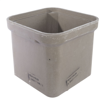 Hubbell QUAZITE® PG2424BG24 Long Open Bottom PG Style Straight Wall Tier-22 Underground Enclosure Box With Gasket, 24 in L x 24 in W x 24 in D, Polymer Concrete