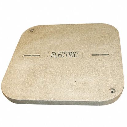 Hubbell QUAZITE PG2424CA0009 CA Series 1-Piece Tier-8 Blank Standard Underground Cover, 24 in L x 24 in W x 2 in D, For Use With Splice, Pull Box Equipment Enclosure, Concrete Box, Polymer Concrete