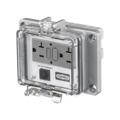 Hubbell Wiring Device-Kellems Panel-Safe PR205E Plug-In Standard Signal and Control Combination Outlet, Receptacle Outlet, Threaded Mount, NEMA 12/4/4X Configuration