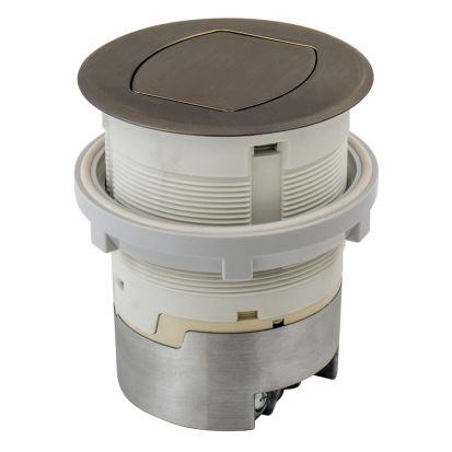 Hubbell Wiring Device-Kellems RCT200BZE Pop-Up Surface Standard Sized Countertop Receptacle, 1 Gang, 4 in Dia Cover, Composite