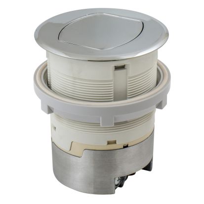 Hubbell Wiring Device-Kellems RCT200CH Pop-Up Surface Standard Sized Countertop Receptacle, 1 Gang, 4 in Dia Cover, Composite